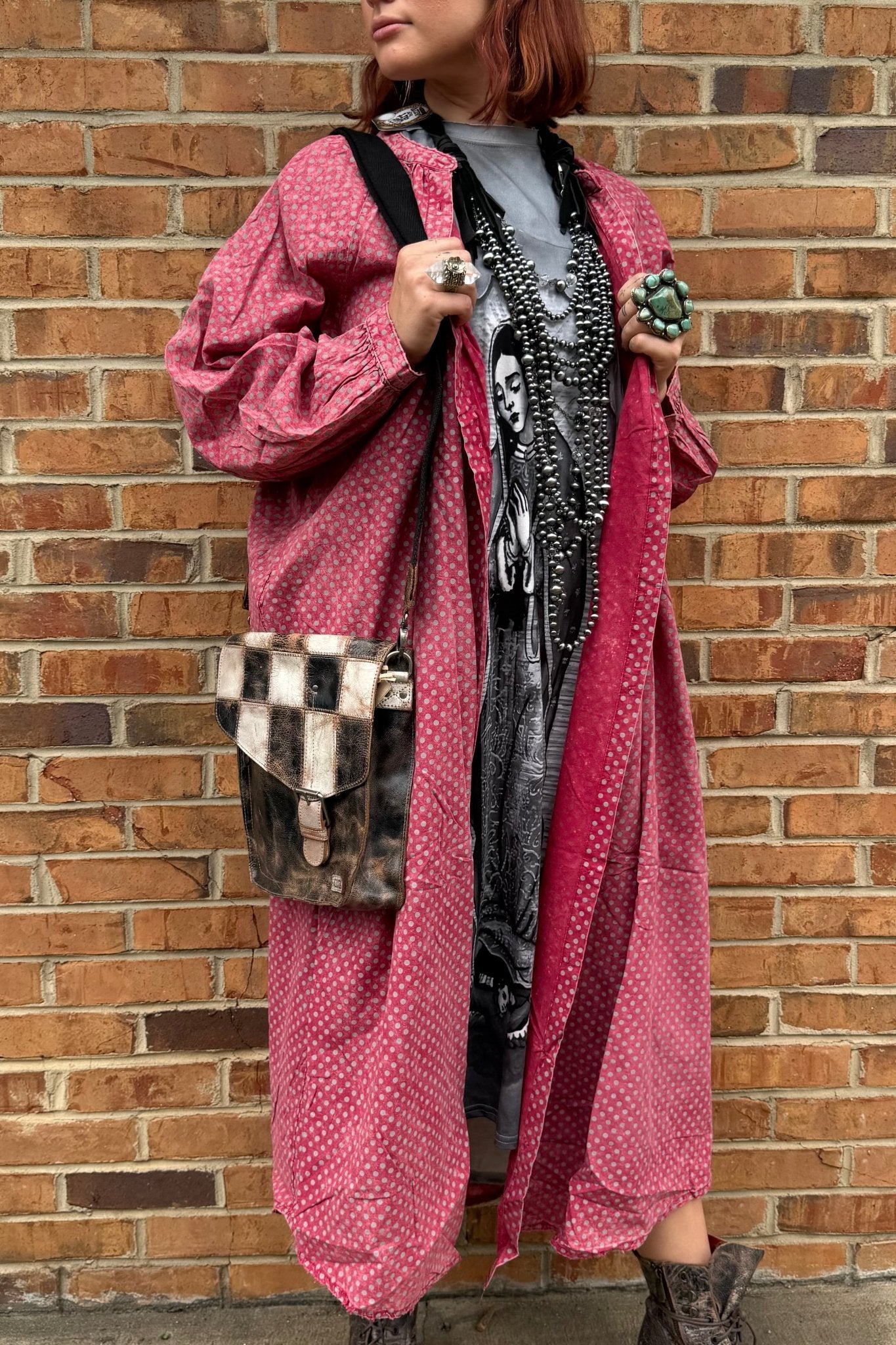 T-Shirt Dress with Print of Mother Mary - ivyandlavyboutique LeParisPetit by I Love Linen