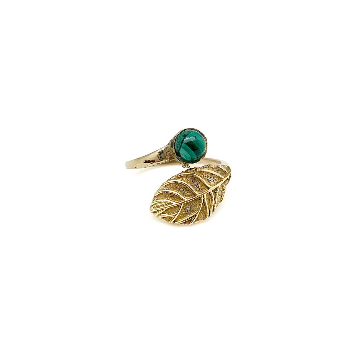 Tanvi Collection Ring - Gold with Malachite - ivyandlavyboutique Anju Jewelry
