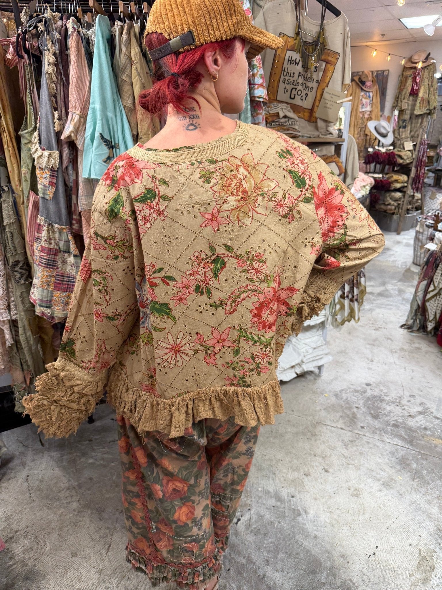 Tattered Flowers Jacket - ivyandlavyboutique A Rare Bird Shop