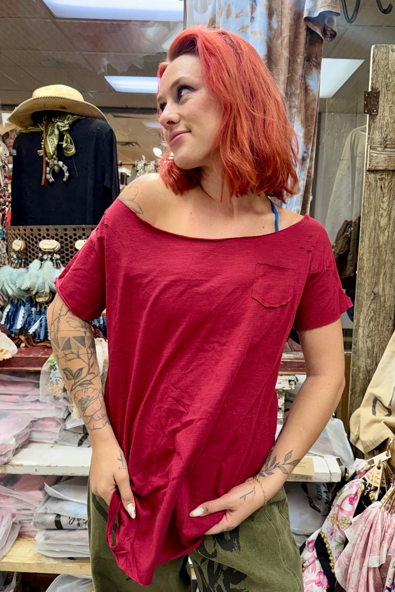 Tattered Vintage Tee - RB Live - ivyandlavyboutique A Rare Bird Shop