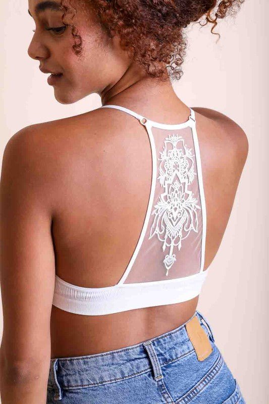 Tattoo Mesh Racerback Bralette - ivyandlavyboutique Leto Accessories