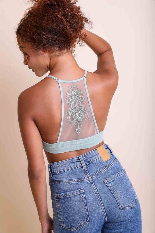 Tattoo Mesh Racerback Bralette - ivyandlavyboutique Leto Accessories