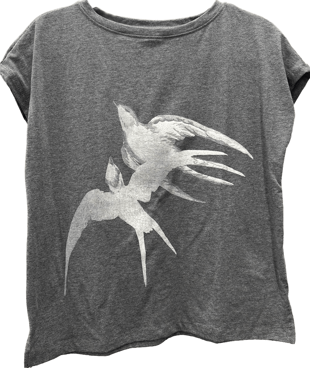Tee with Sparrow Print in Three Colors: White - ivyandlavyboutique LeParisPetit by I Love Linen