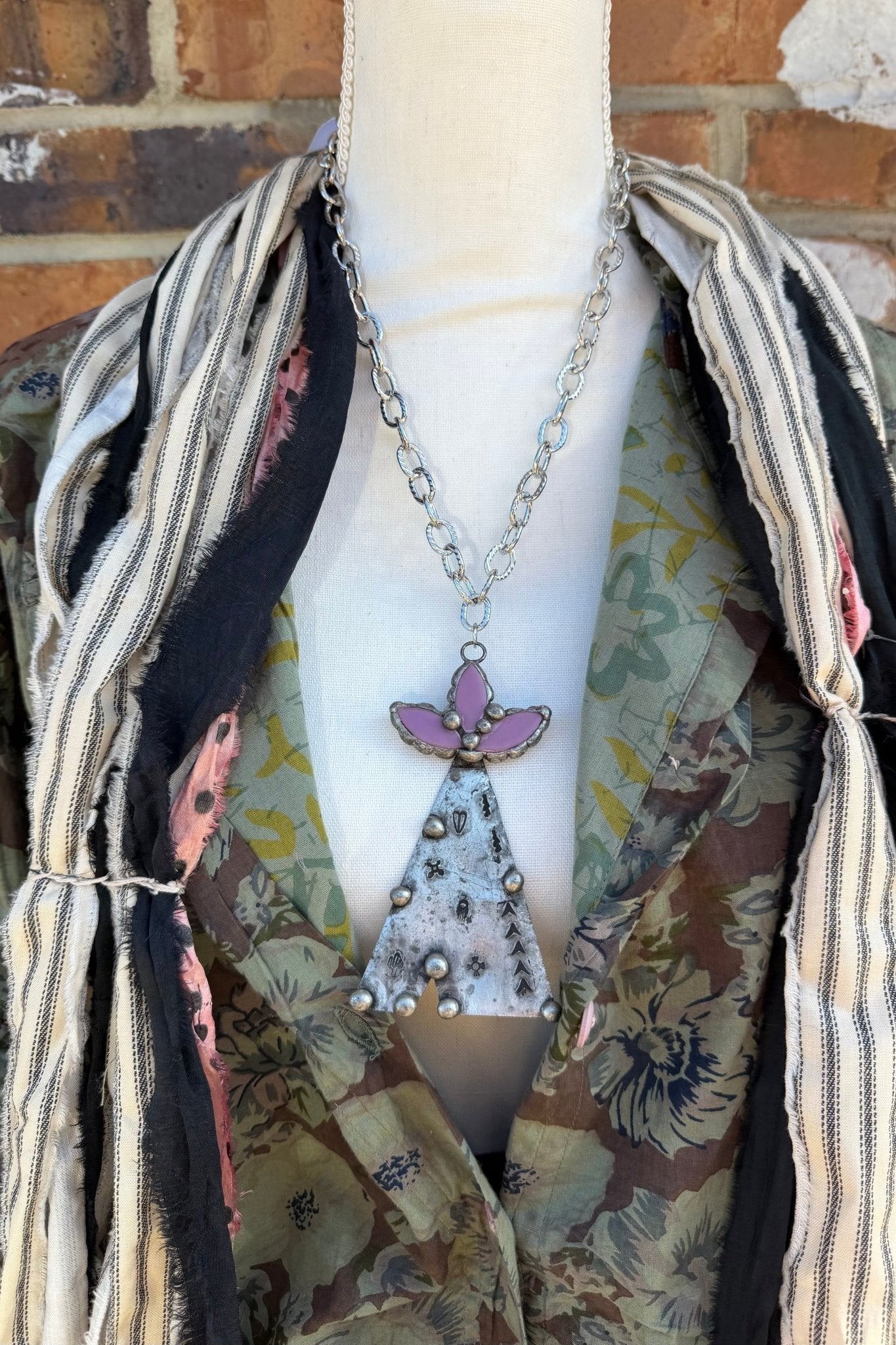 Teepee Stamped Necklace - ivyandlavyboutique Art by Amy