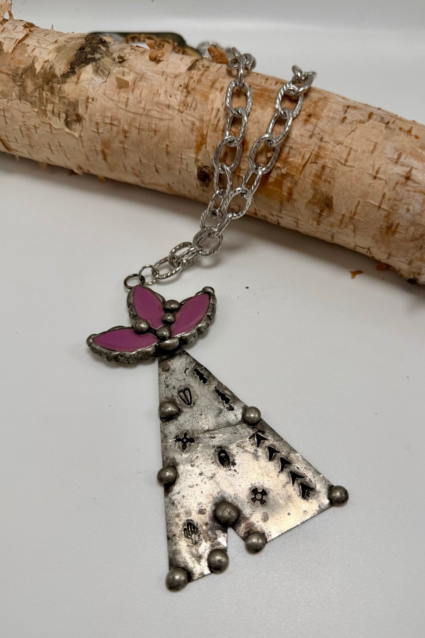 Teepee Stamped Necklace - ivyandlavyboutique Art by Amy