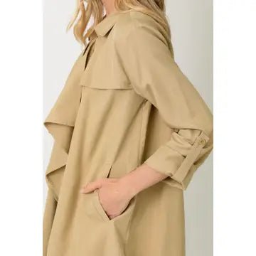Tencel Open Trench Coat - ivyandlavyboutique Mystree