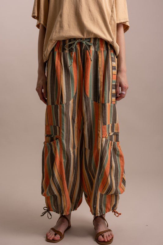That's So 70s Multi Color Parachute Pants - ivyandlavyboutique Blue Velvet