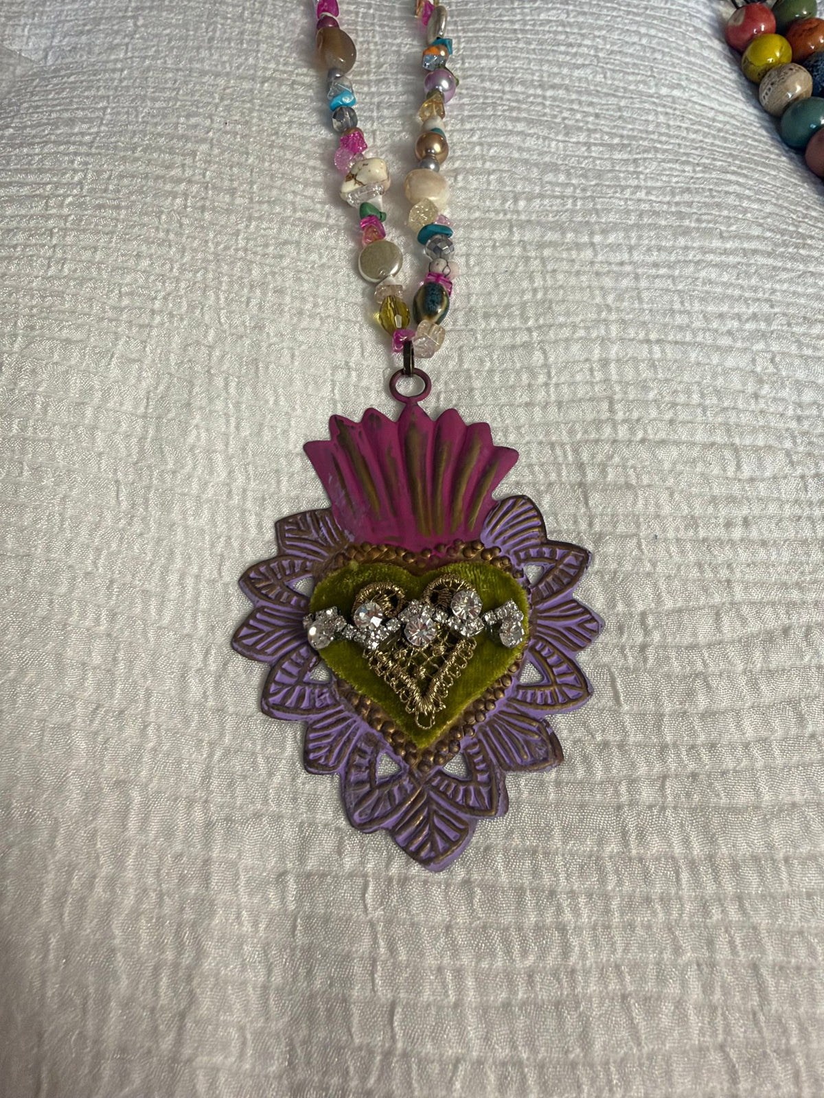 The Artsy Sacred Heart Necklace P - Boho Wanderlust Boutique Gypsy South