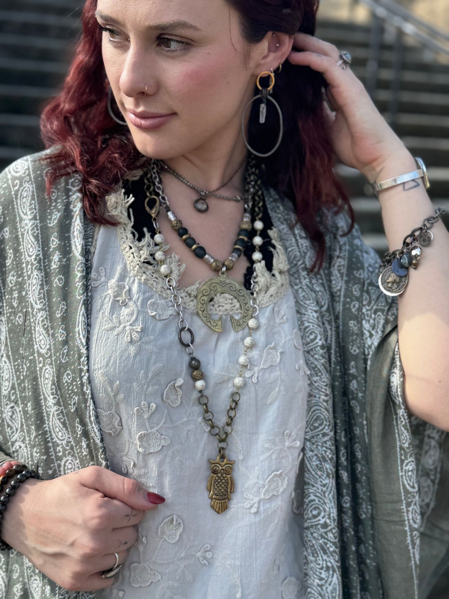 The Camel Crochet Soldered Gemstone Necklace Choker - ivyandlavyboutique Spirit Lala