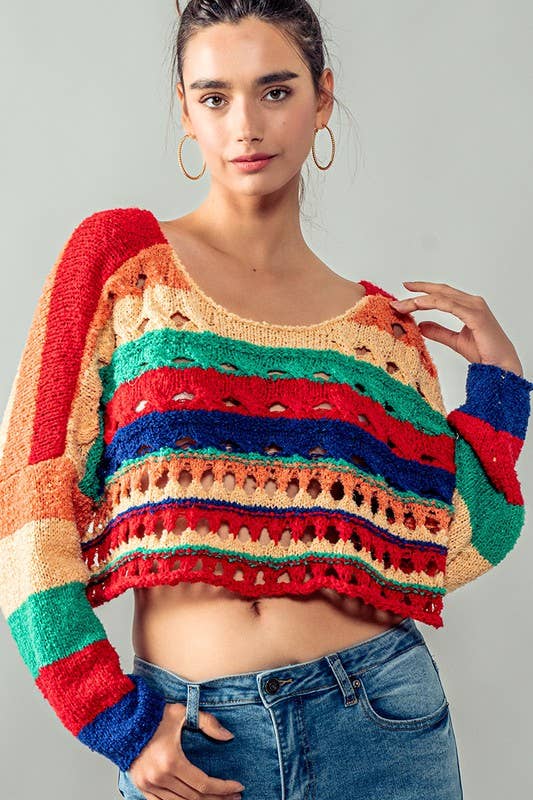 The Cut Rug Rainbow Sweater - ivyandlavyboutique Fashion Week