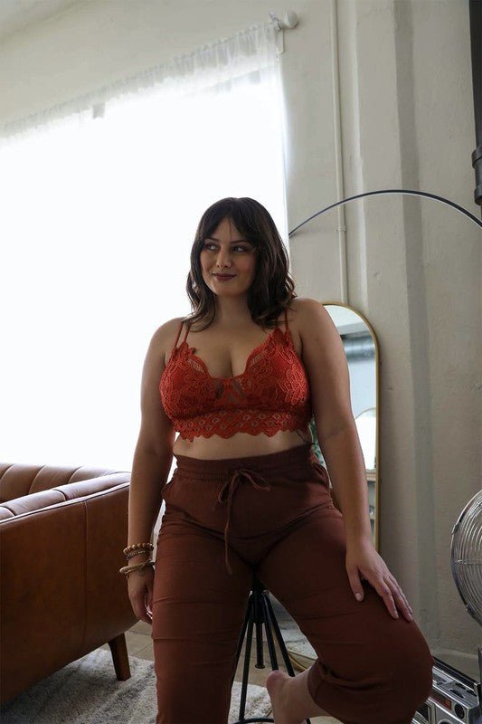The Goddess Padded Crochet Lace Longline Bralette - ivyandlavyboutique Leto Accessories