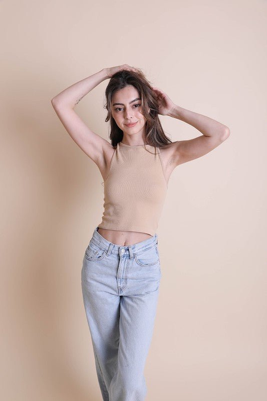 The Jane High Neck Racerback Brami Top - ivyandlavyboutique Leto Accessories