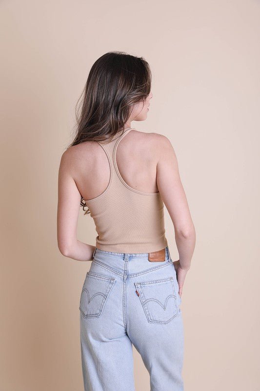 The Jane High Neck Racerback Brami Top - ivyandlavyboutique Leto Accessories
