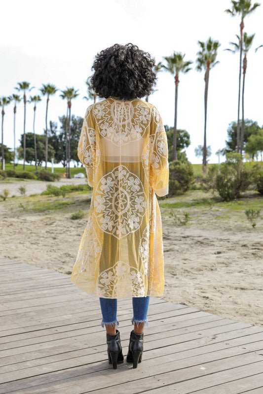 The July Mesh Cotton Lace Kimono - ivyandlavyboutique Leto Accessories