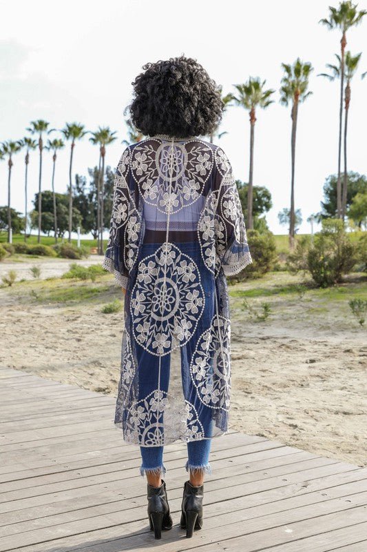 The July Mesh Cotton Lace Kimono - ivyandlavyboutique Leto Accessories
