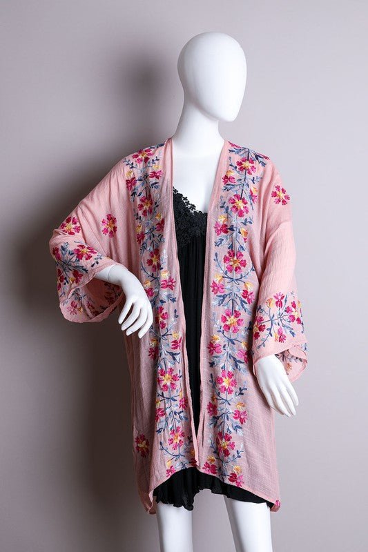 The Louise Embroidered Kimono - ivyandlavyboutique Leto Accessories