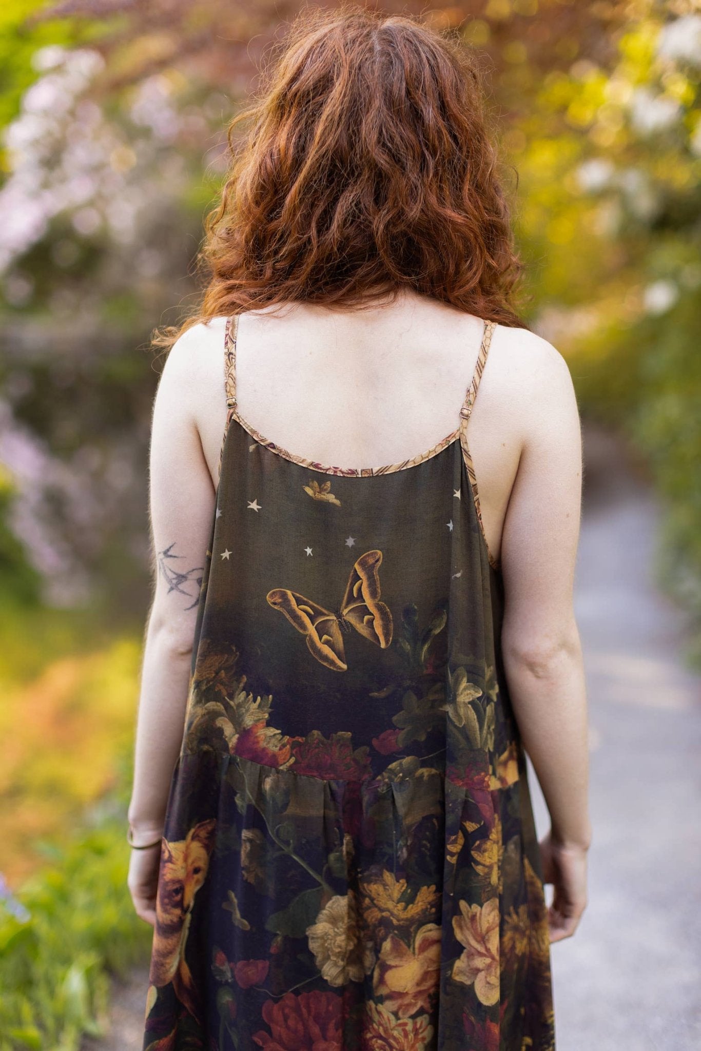 The Messenger Long Maxi Slip Dress w/ Joan of Arc & Florals - ivyandlavyboutique Market of Stars (USA)