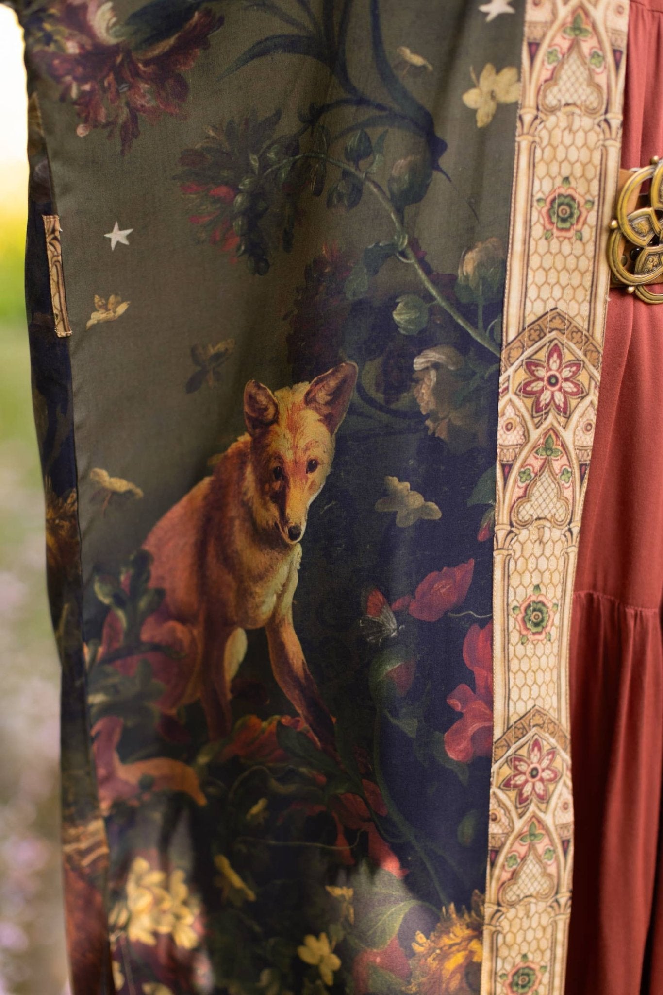 The Messenger Opera Duster Robe w/ Joan of Arc & Florals - ivyandlavyboutique Market of Stars (USA)