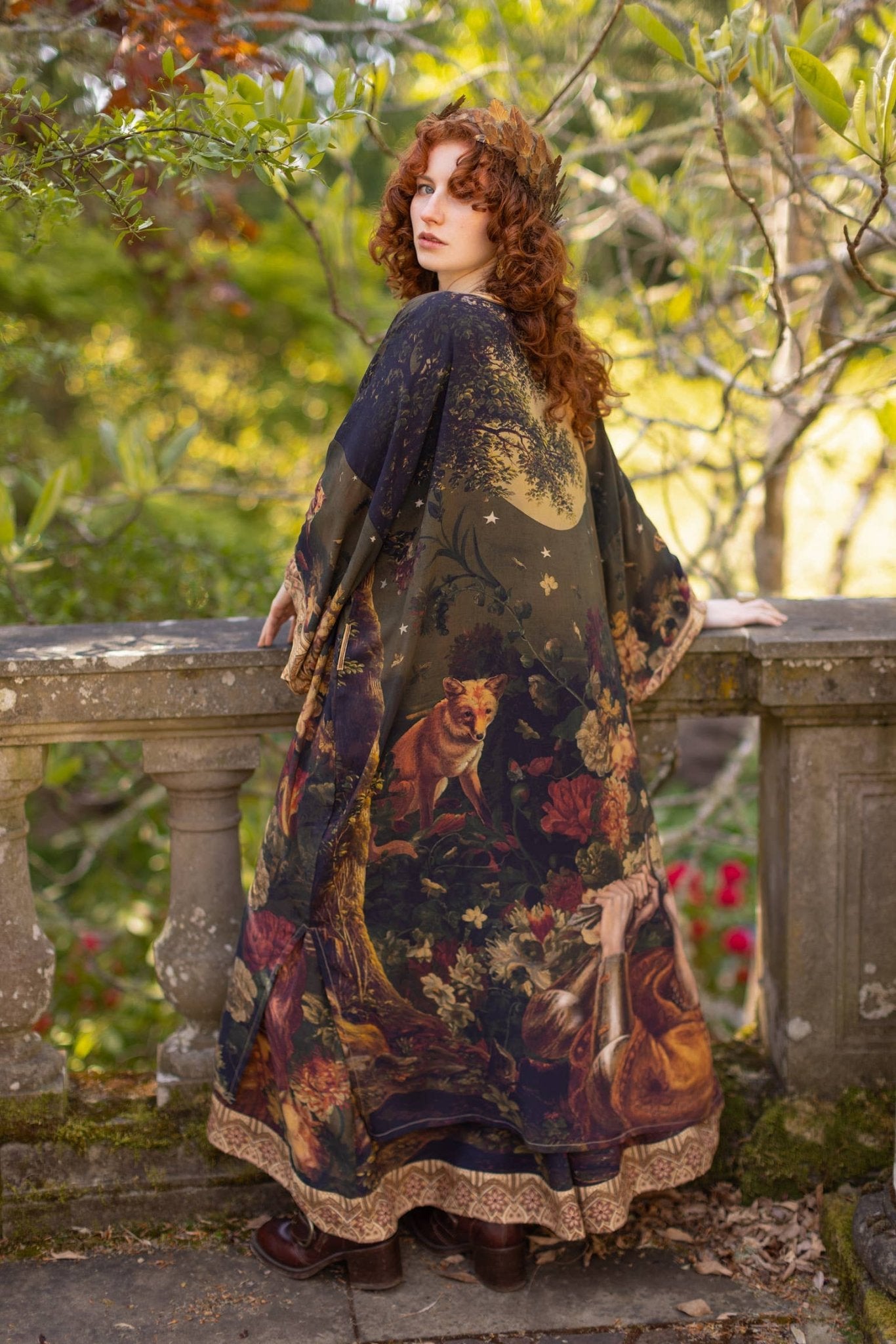 The Messenger Opera Duster Robe w/ Joan of Arc & Florals - ivyandlavyboutique Market of Stars (USA)