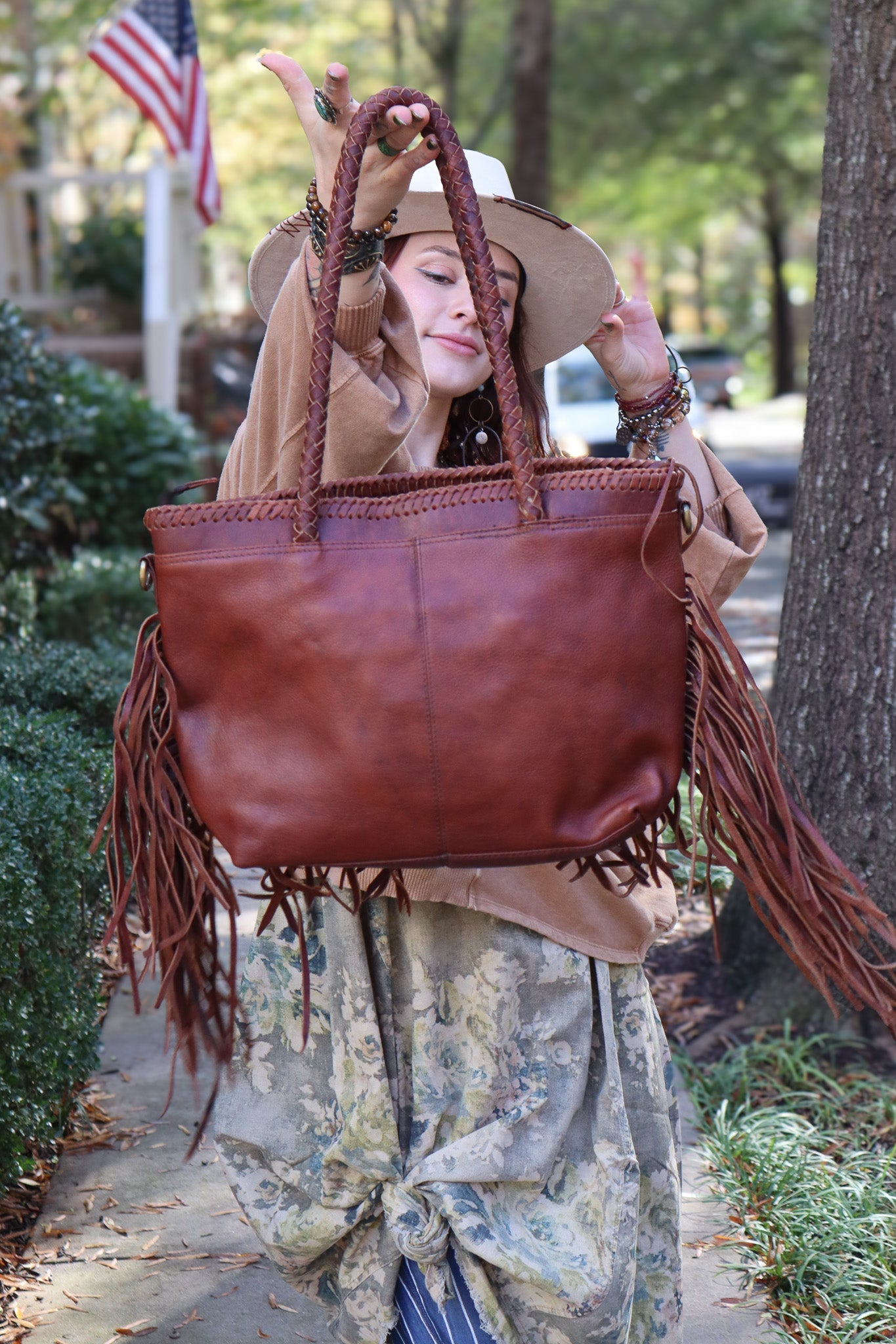 The Shelly Leather Bag - ivyandlavyboutique american darling