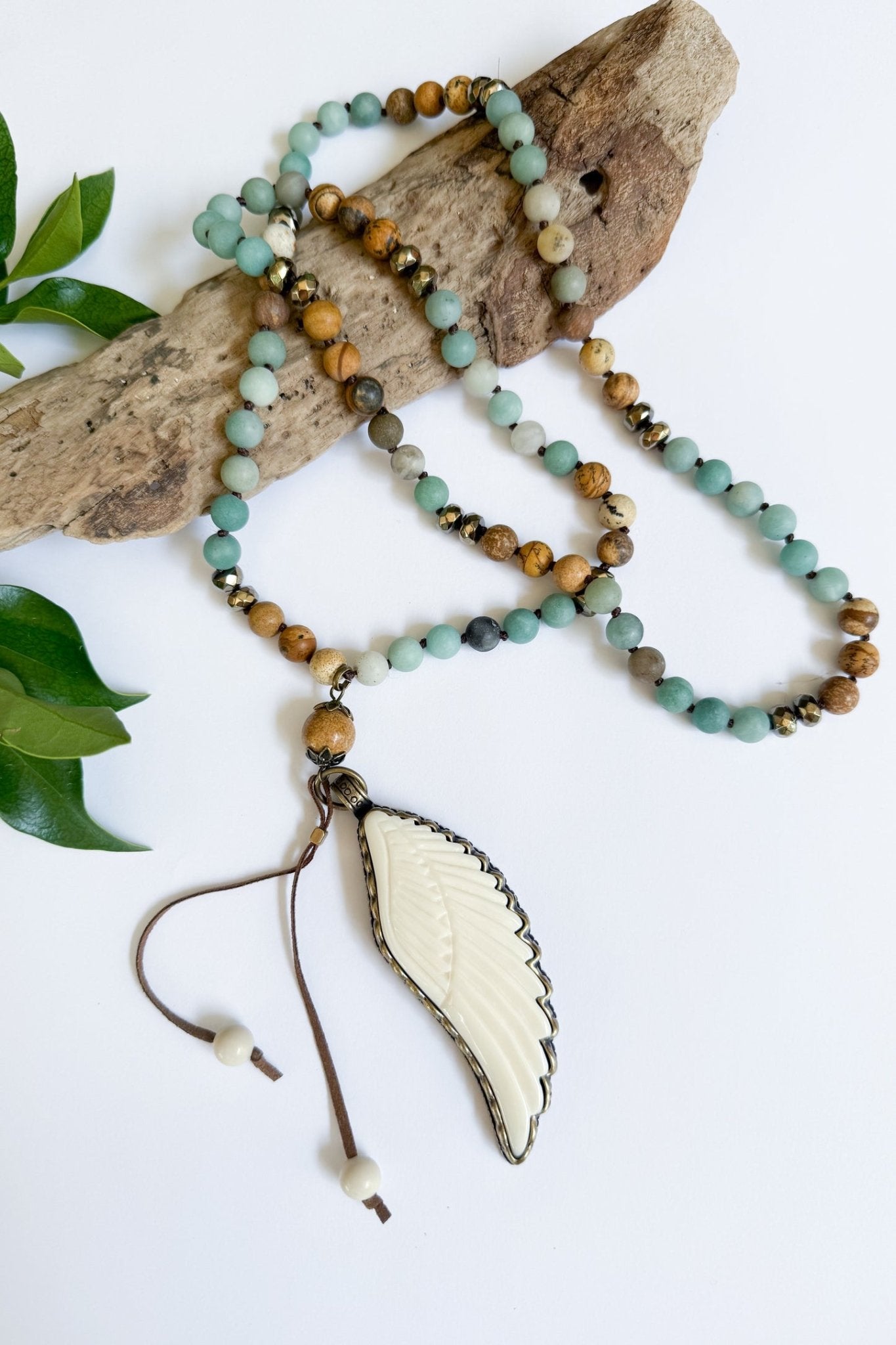 The Statement Ivory Wing Gemstone Necklace - ivyandlavyboutique Spirit Lala