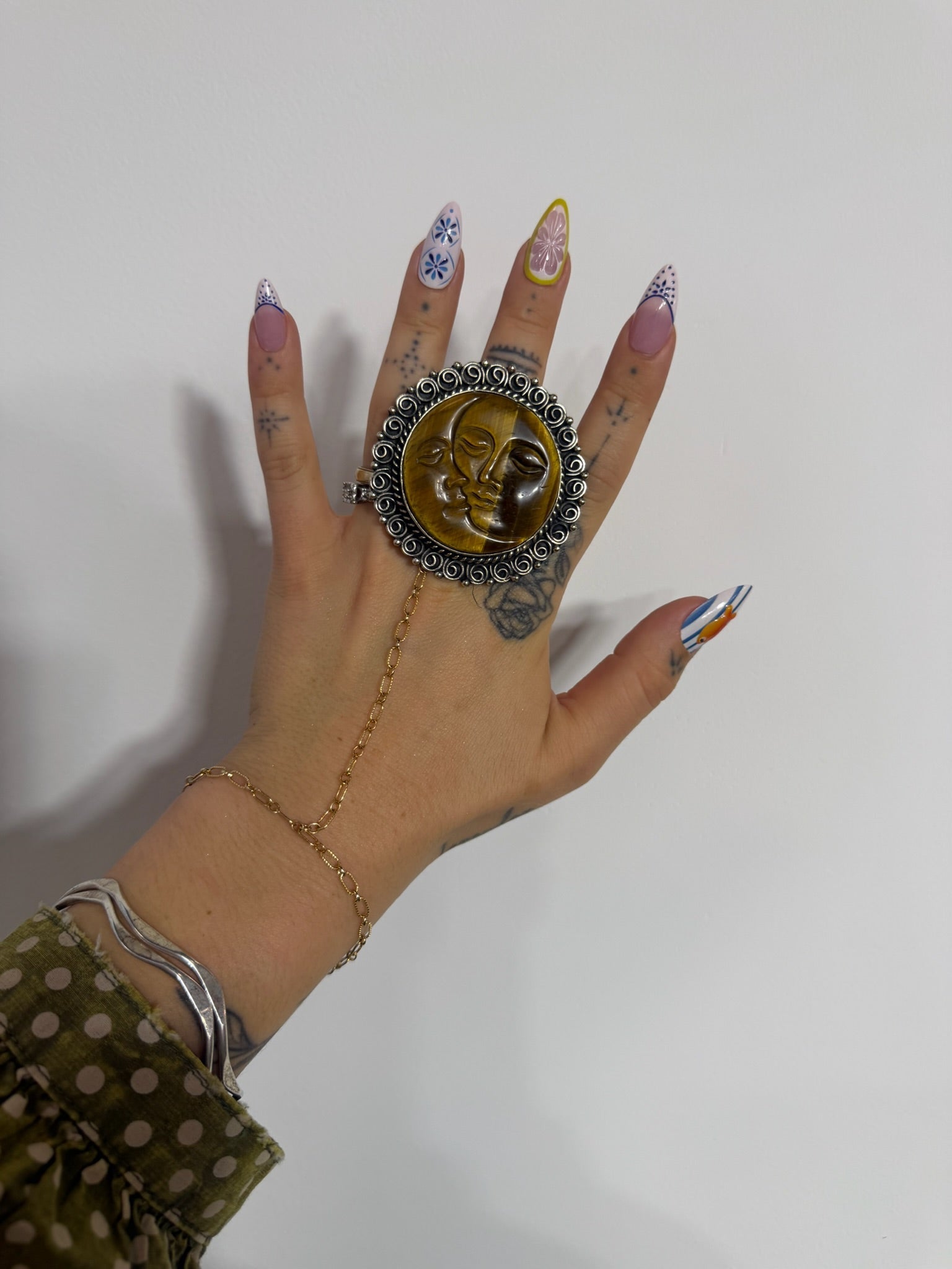 The Sun and The Moon Ring in Tigers Eye - ivyandlavyboutique ivyandlavyboutique