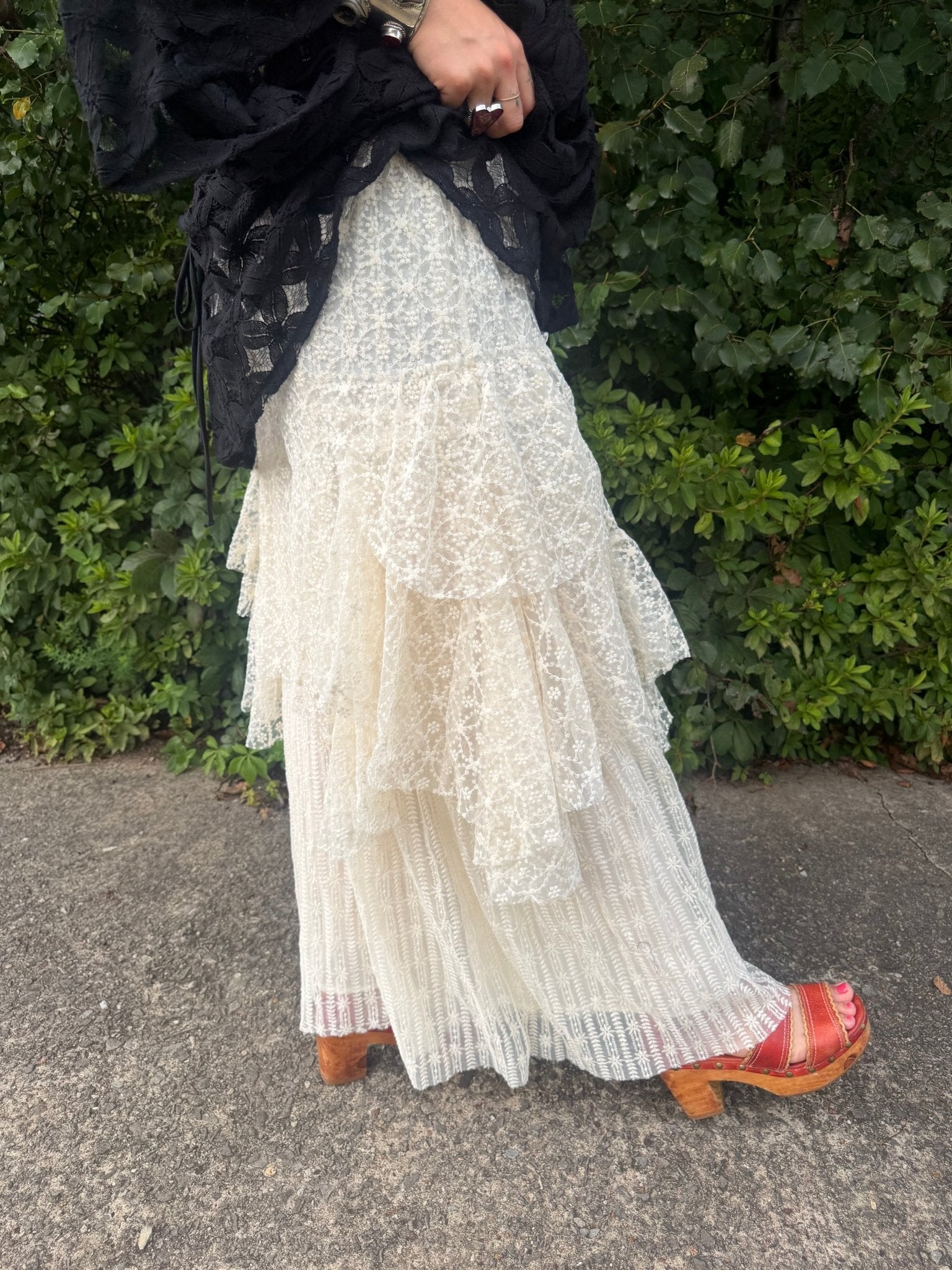 The Victorian Cascading Lace Ruffle Pant - ivyandlavyboutique Blue Velvet