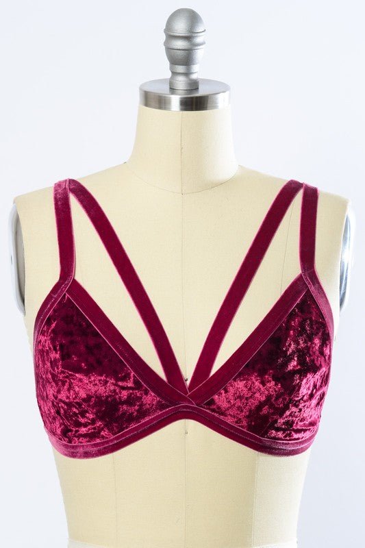 The Viv Crushed Velvet Bralette - ivyandlavyboutique Leto Accessories