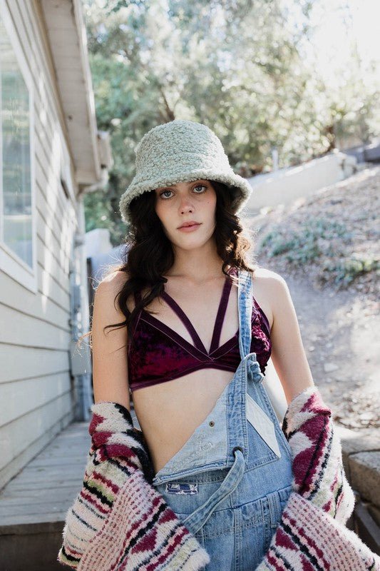 The Viv Crushed Velvet Bralette - ivyandlavyboutique Leto Accessories