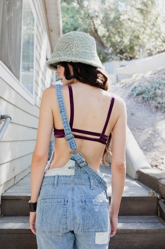 The Viv Crushed Velvet Bralette - ivyandlavyboutique Leto Accessories