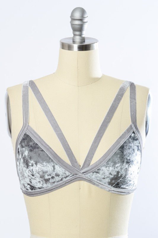 The Viv Crushed Velvet Bralette - ivyandlavyboutique Leto Accessories