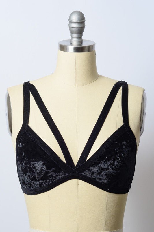 The Viv Crushed Velvet Bralette - ivyandlavyboutique Leto Accessories