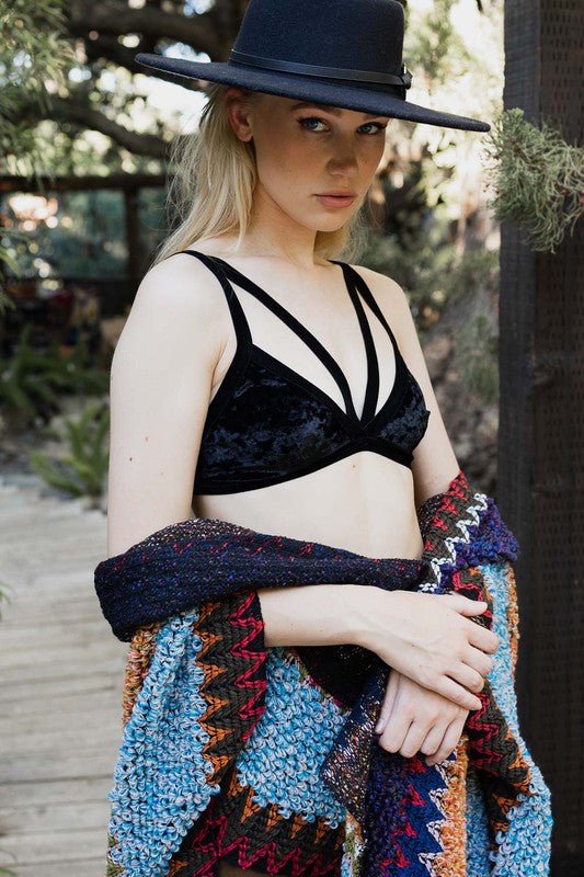 The Viv Crushed Velvet Bralette - ivyandlavyboutique Leto Accessories