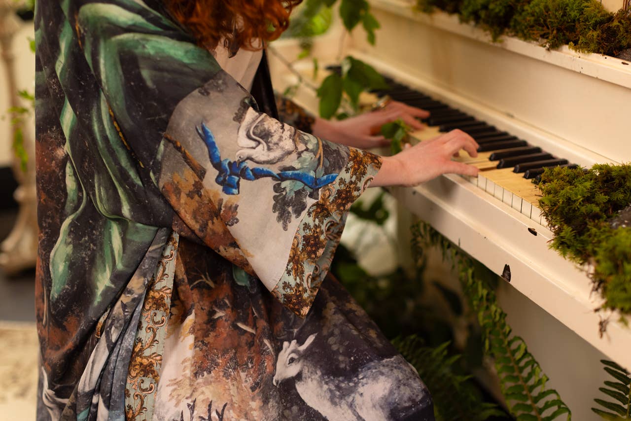 Theatre of Dreams Opera Duster Kimono Robe w/ Deer, Forest - ivyandlavyboutique Market of Stars