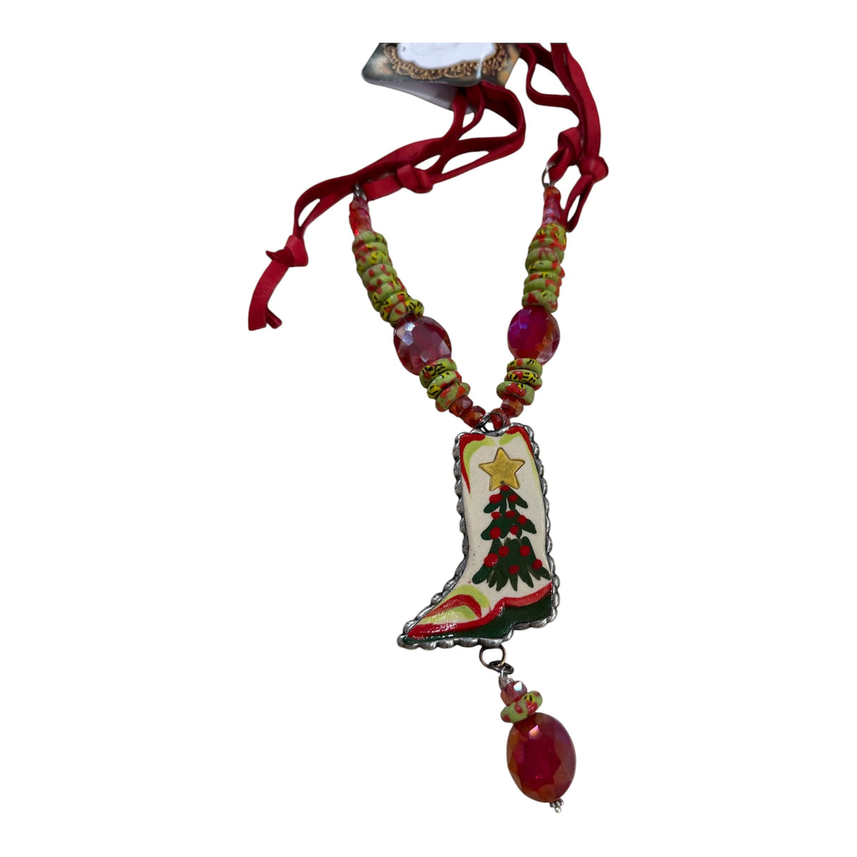 There’s a Tree In My Boot Necklace - Boho Wanderlust Boutique Art by Amy