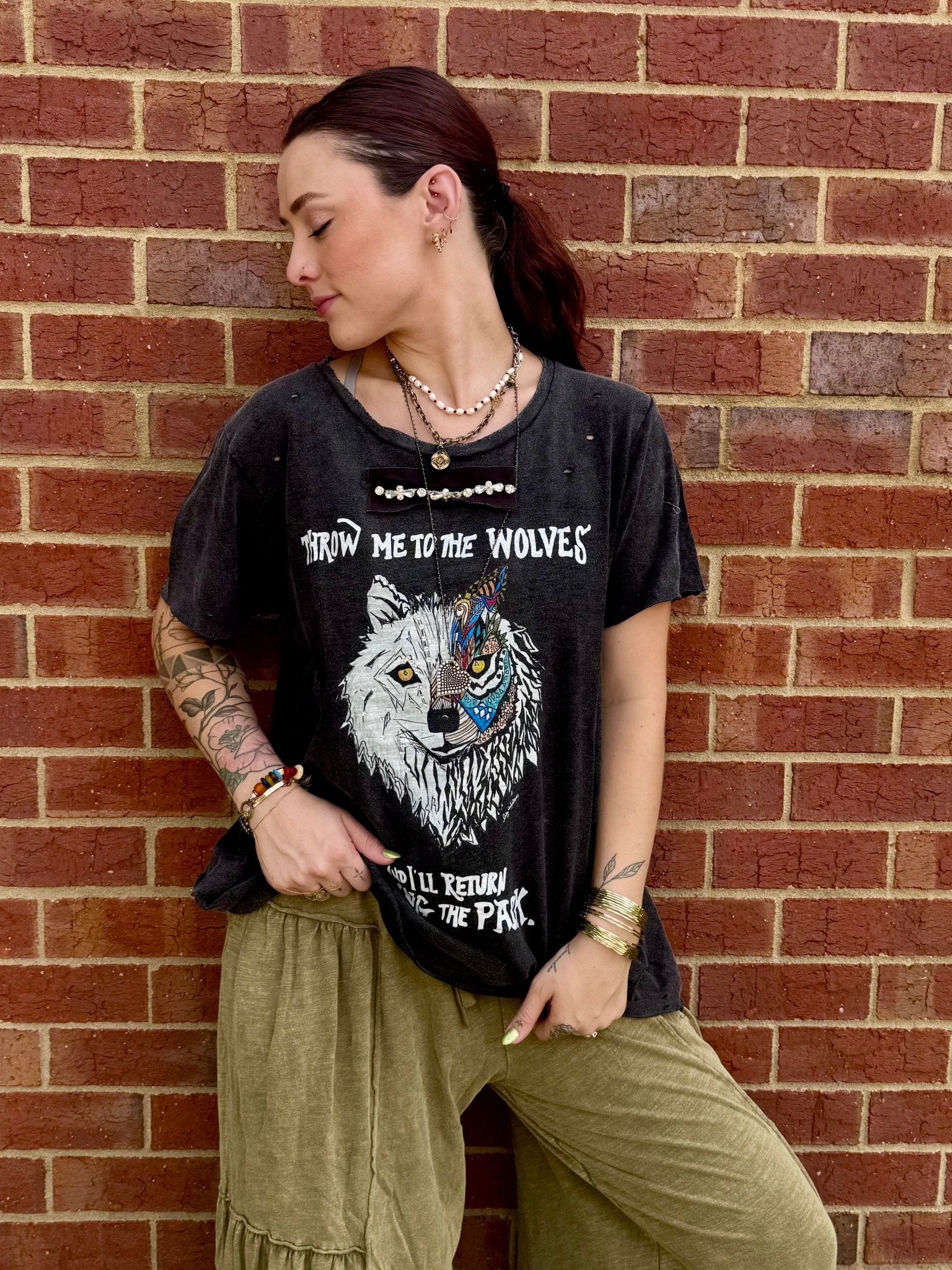 Throw me to the Wolves Top - ivyandlavyboutique A Rare Bird Shop