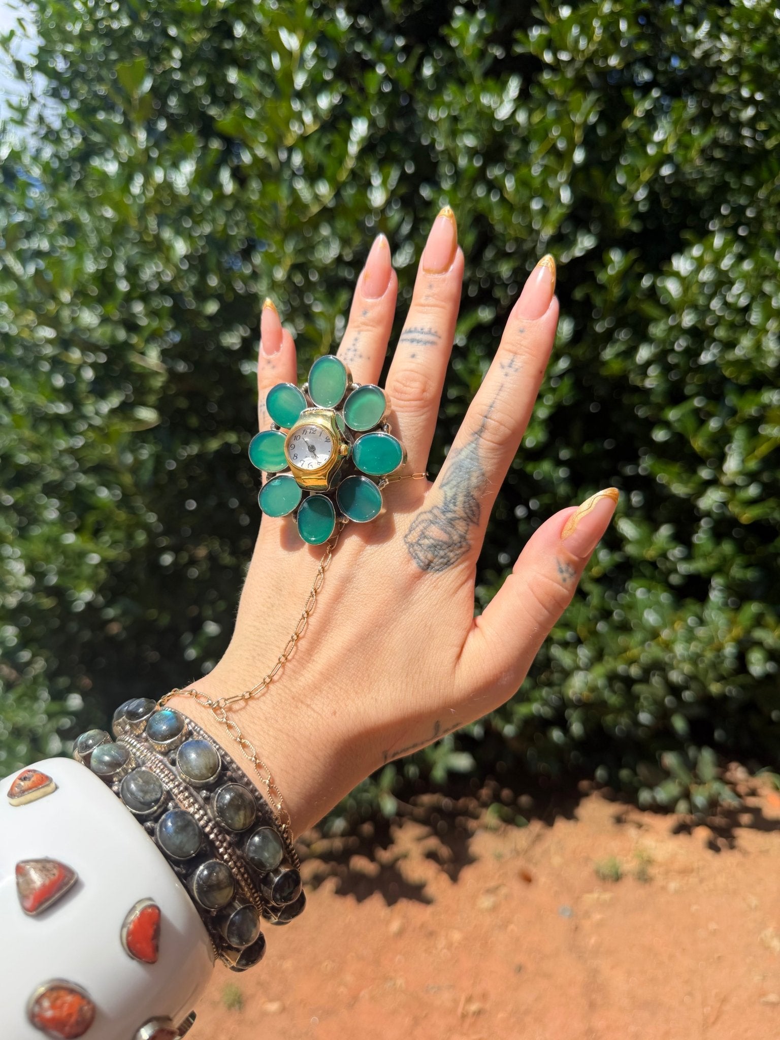 Tick Tock Gemstone Ring - Style 1 - ivyandlavyboutique ivyandlavyboutique