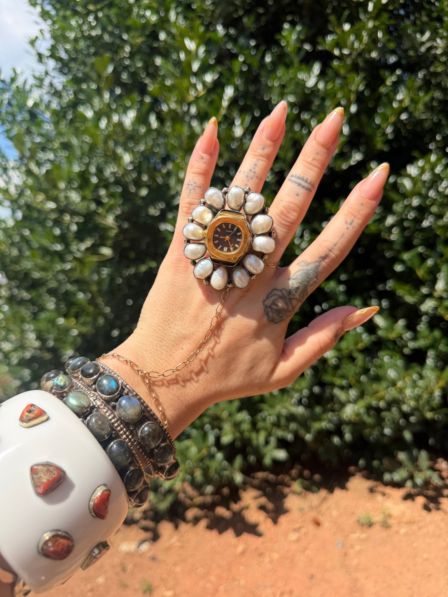 Tick Tock Gemstone Ring - Style 2 - ivyandlavyboutique ivyandlavyboutique