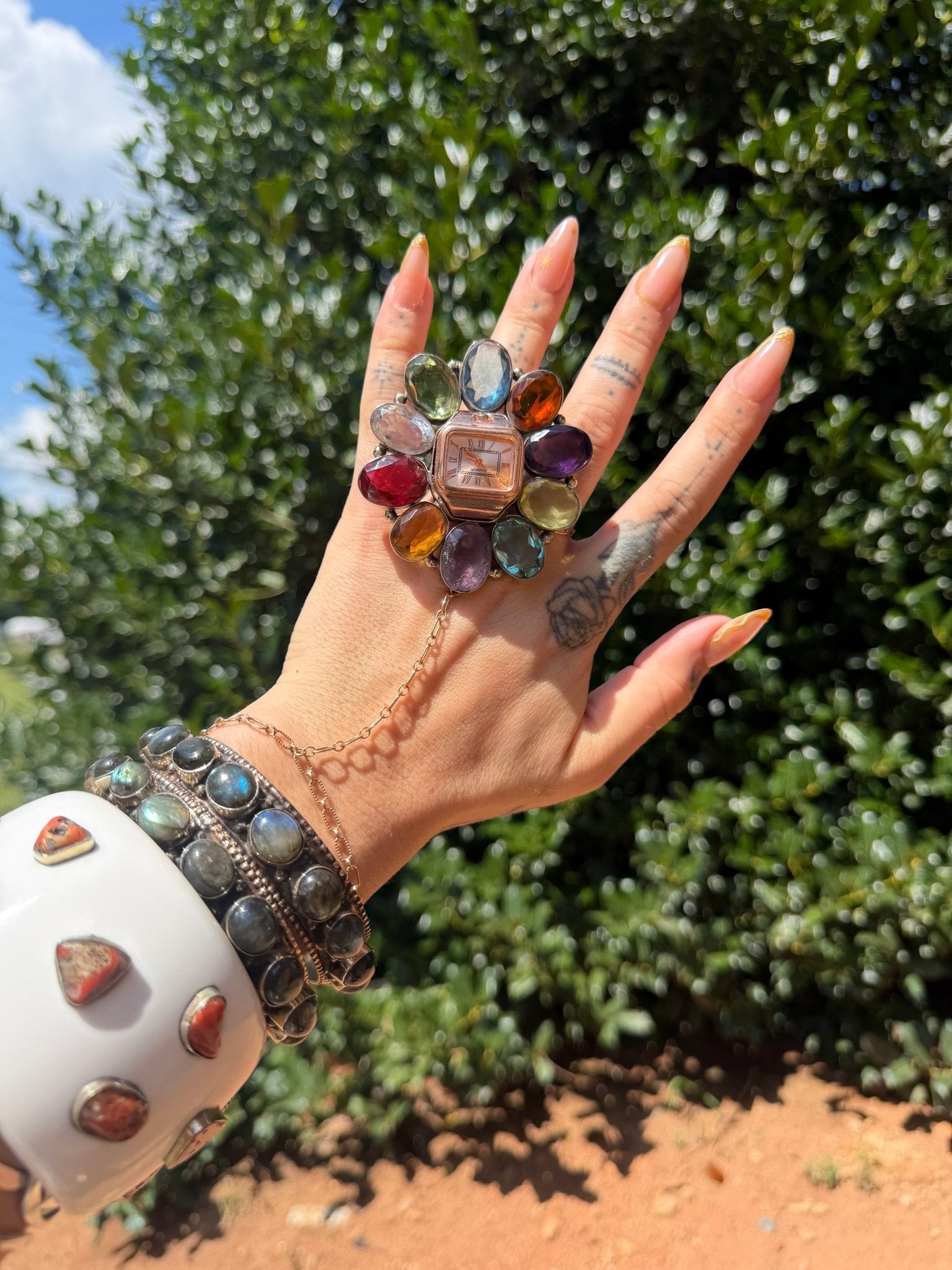 Tick Tock Gemstone Ring - Style 3 - ivyandlavyboutique ivyandlavyboutique