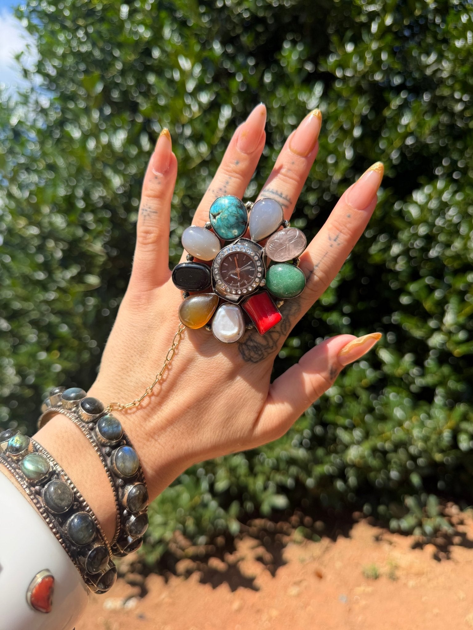 Tick Tock Gemstone Ring - Style 5 - ivyandlavyboutique ivyandlavyboutique