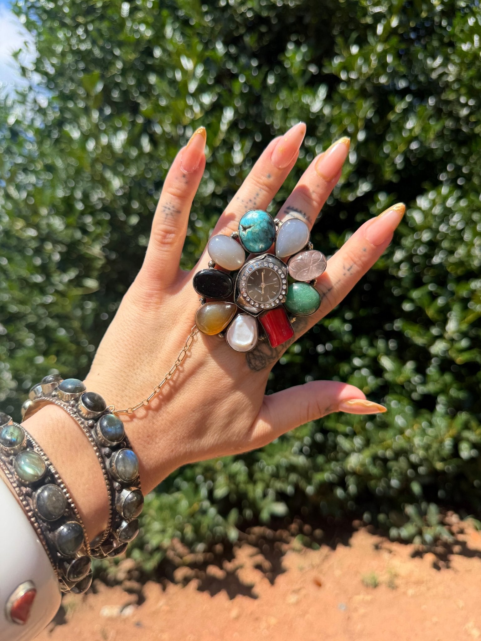 Tick Tock Gemstone Ring - Style 5 - ivyandlavyboutique ivyandlavyboutique