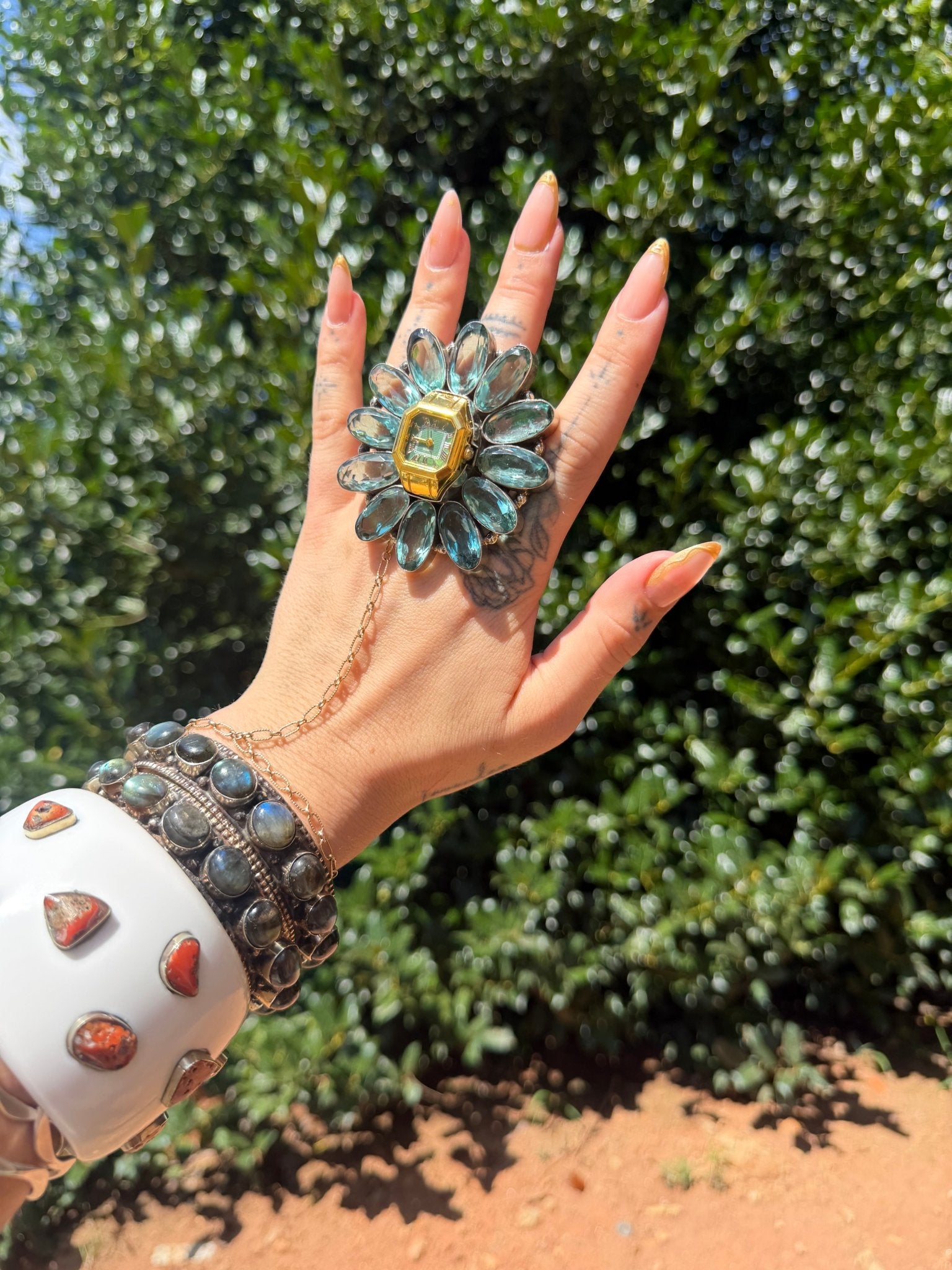 Tick Tock Gemstone Ring - Style 7 - ivyandlavyboutique ivyandlavyboutique