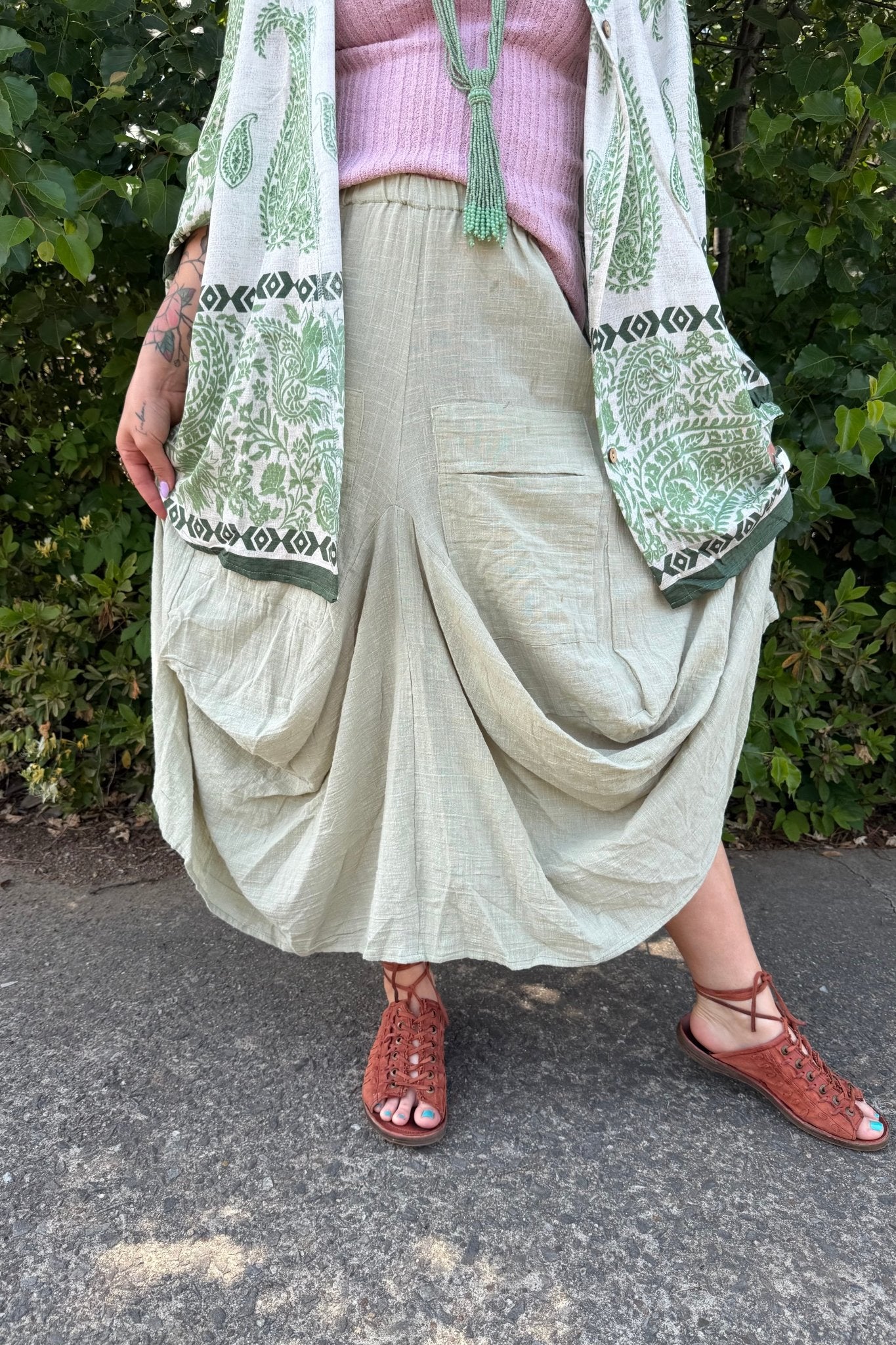 Tiffany Cotton Harem Style Skirt - ivyandlavyboutique Karma Highway