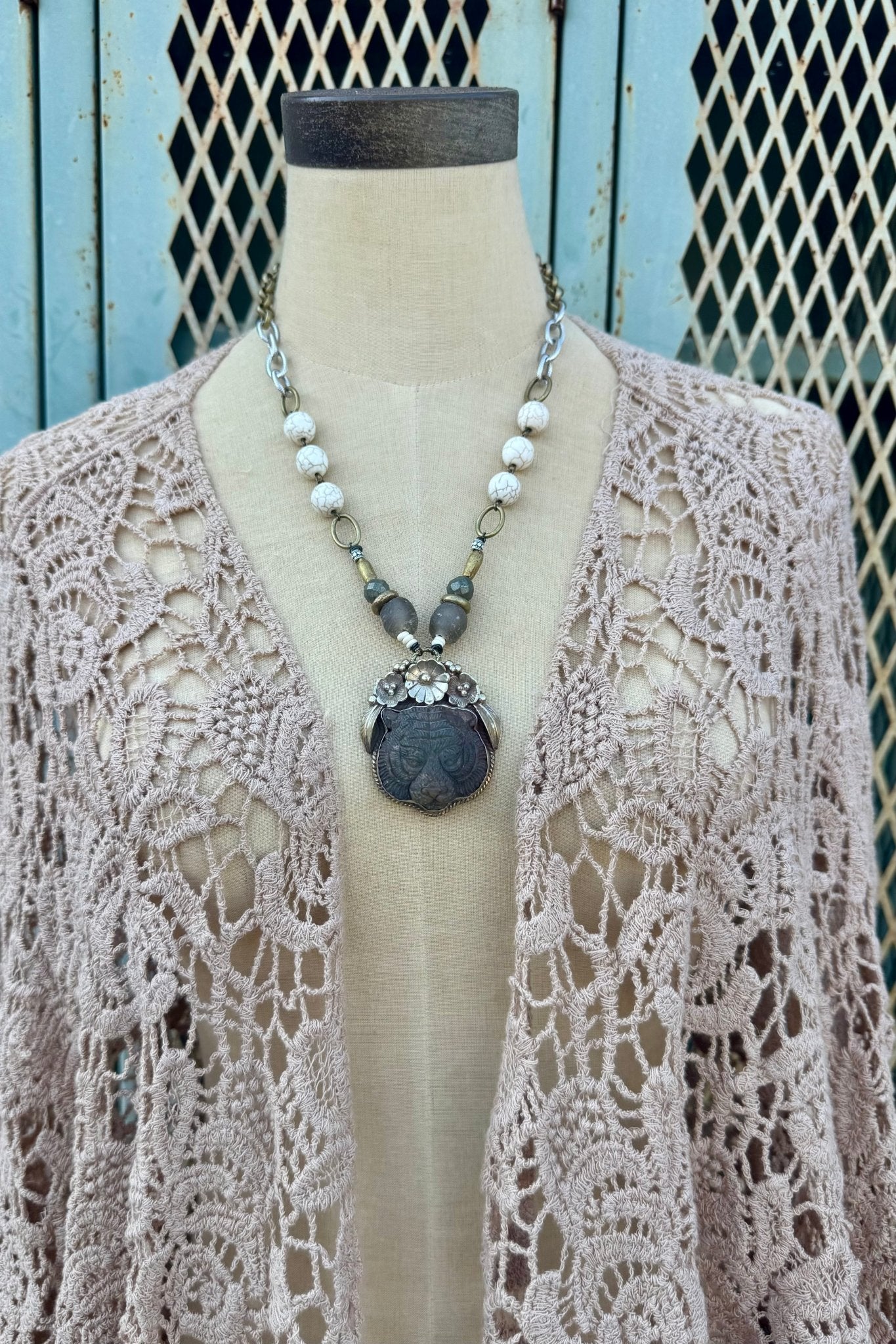 Tiger Face Handmade Necklace - ivyandlavyboutique ivyandlavyboutique