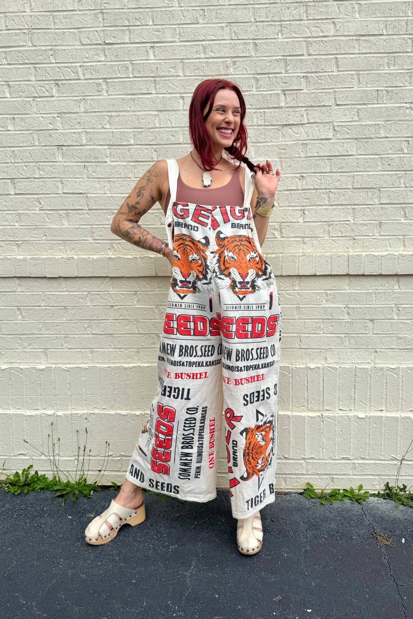 Tiger Jumpsuit Flour Sack - ivyandlavyboutique Kathmandu Imports