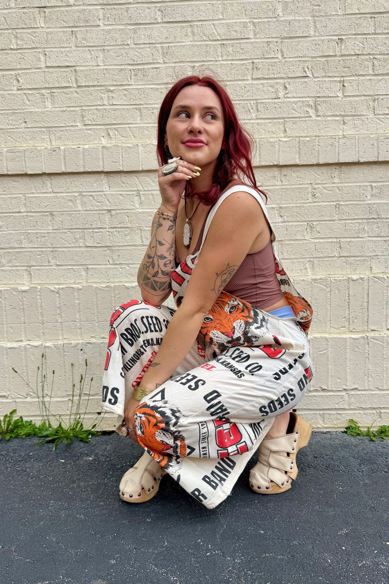 Tiger Jumpsuit Flour Sack - ivyandlavyboutique Kathmandu Imports
