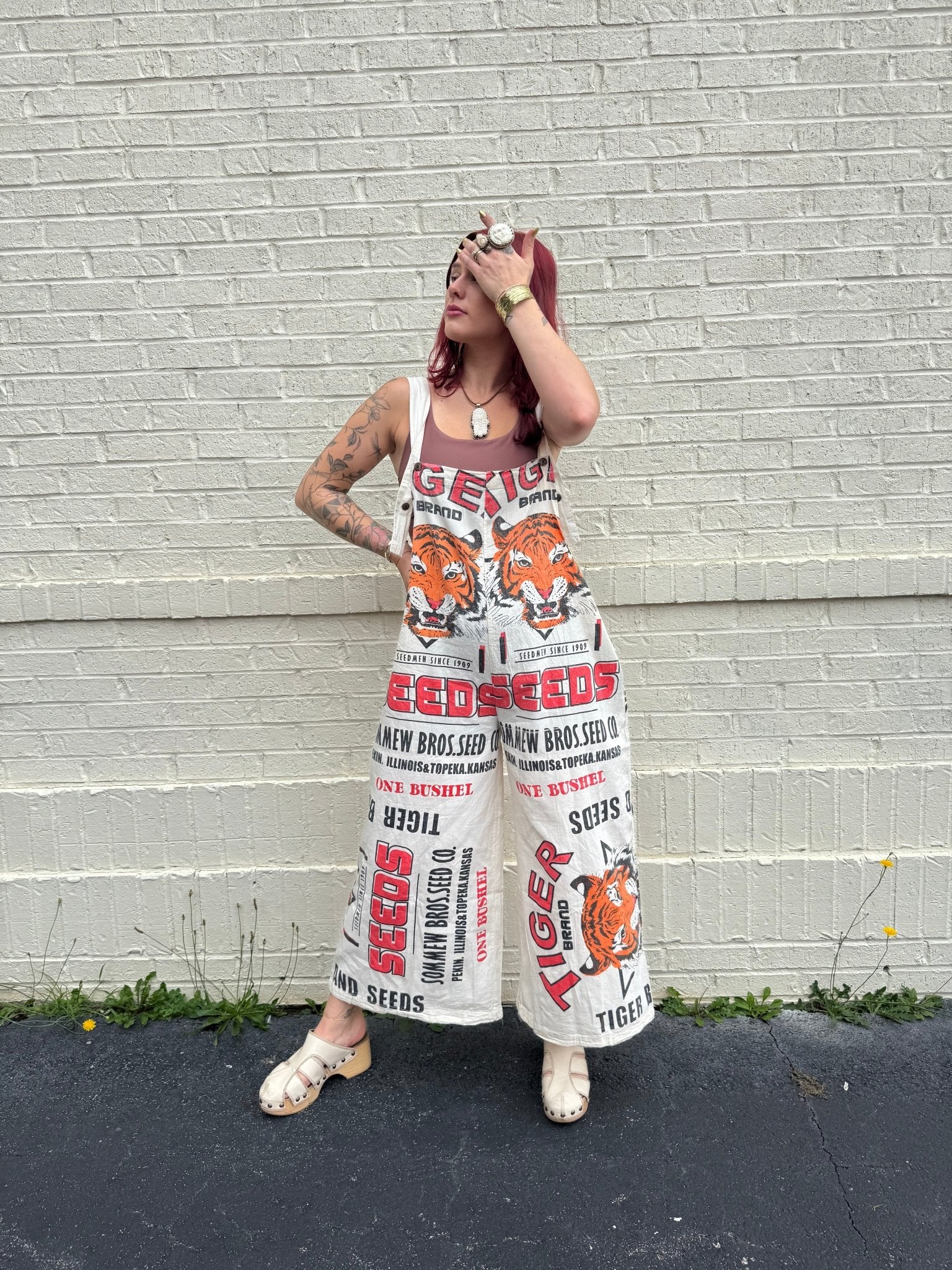 Tiger Jumpsuit Flour Sack - ivyandlavyboutique Kathmandu Imports