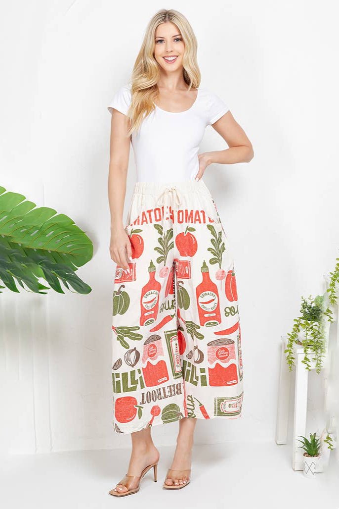 Tomato Boho Cotton Culotte Capri Pull On Pants - ivyandlavyboutique Kathmandu Imports