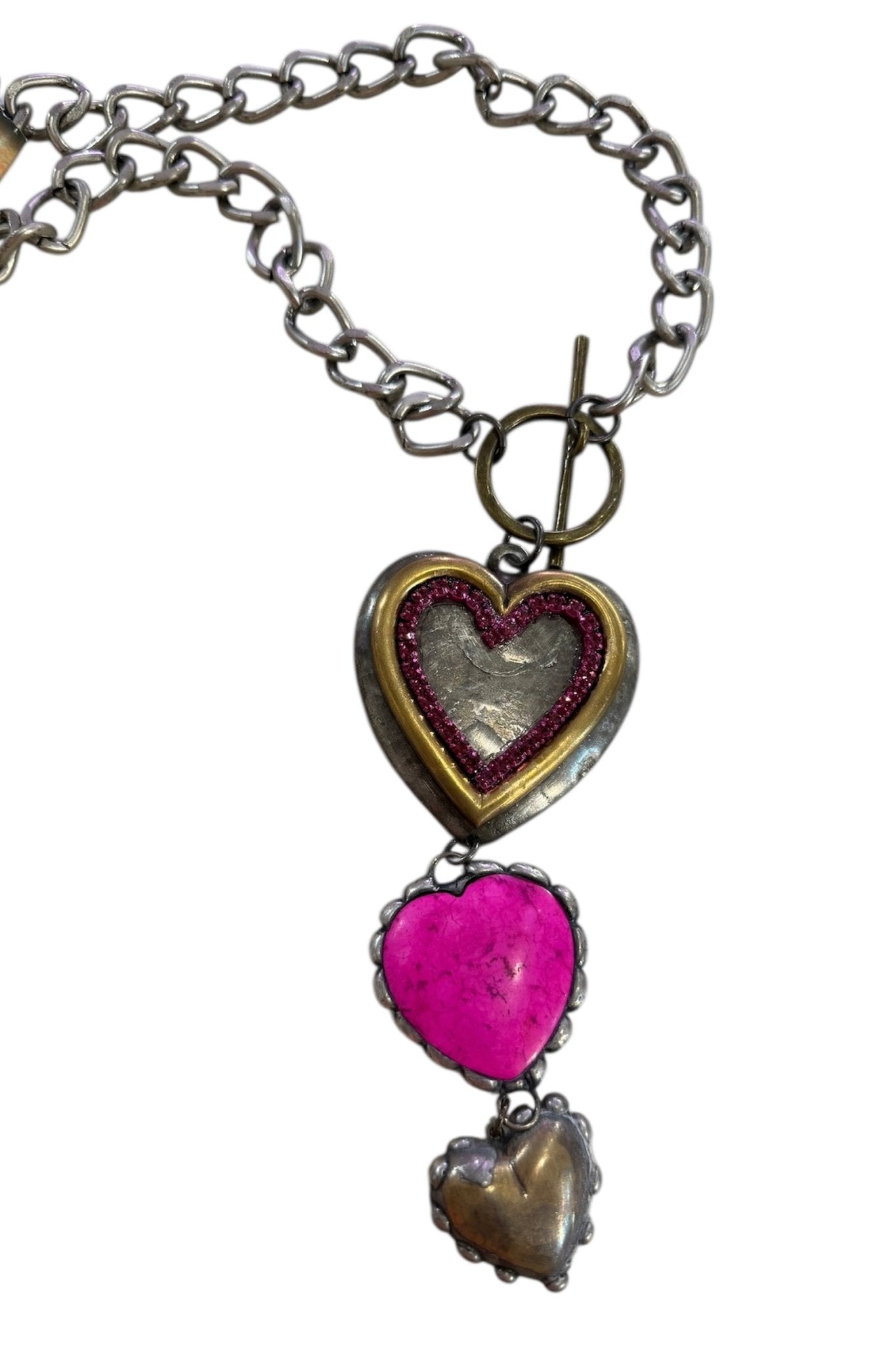 Triple Heart Necklace - ivyandlavyboutique Art by Amy