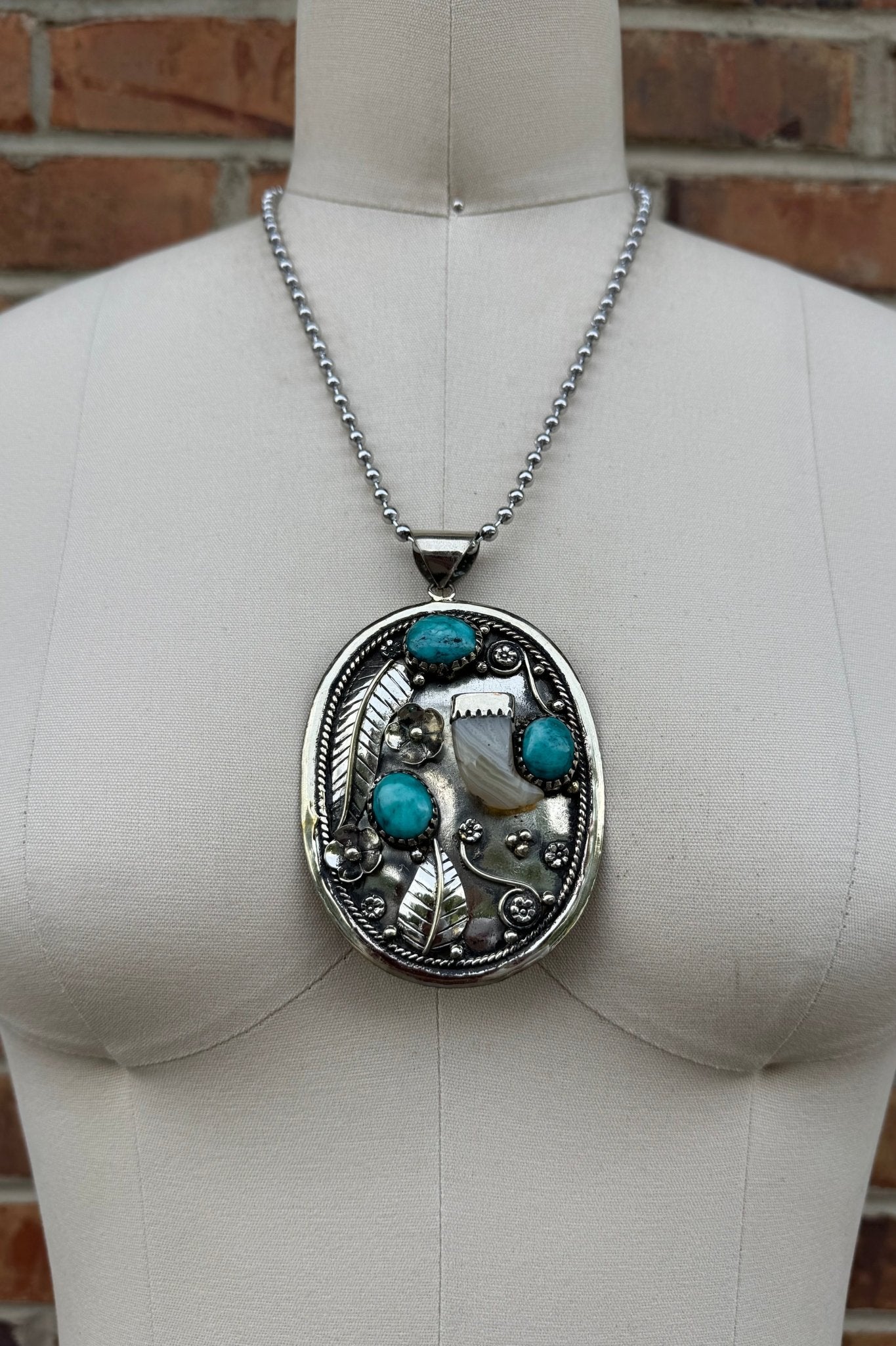 Turquiose Slab Necklace - ivyandlavyboutique ivyandlavyboutique